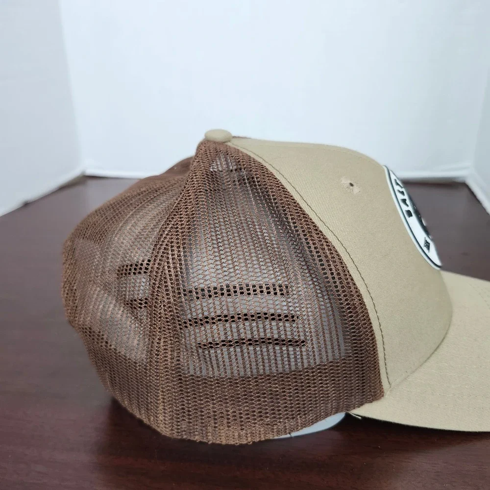 Salt Water Soul Trucker Hat Tan Brown Marlin Fish Mesh Back Snapback Cap Mens OS